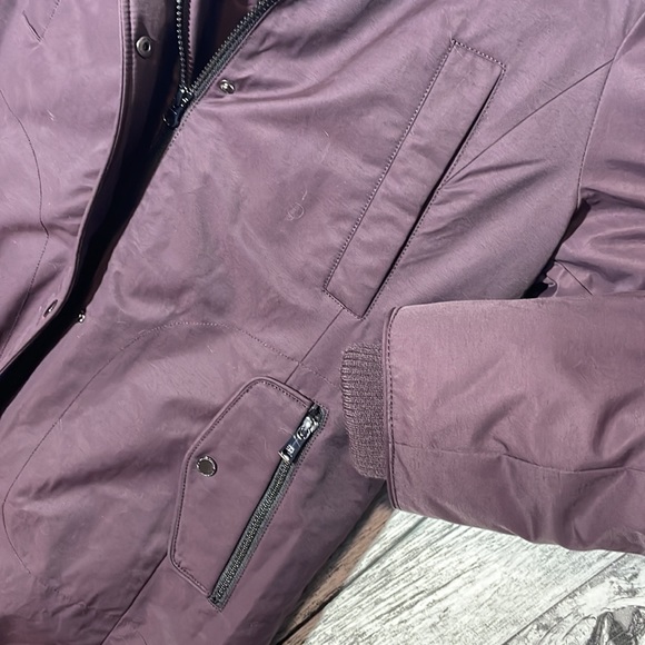 1 Madison Expedition Winter Jacket Faux Fur Hood, Burgundy - Picture 10 of 11